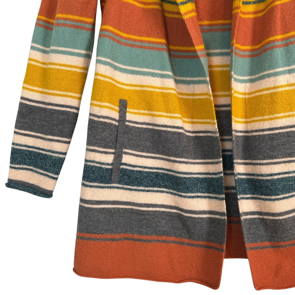 Toad&Co Sweater Heartfelt Merino Hoodie S 100% Wool Striped Cardigan Gooseberry - Picture 4 of 12